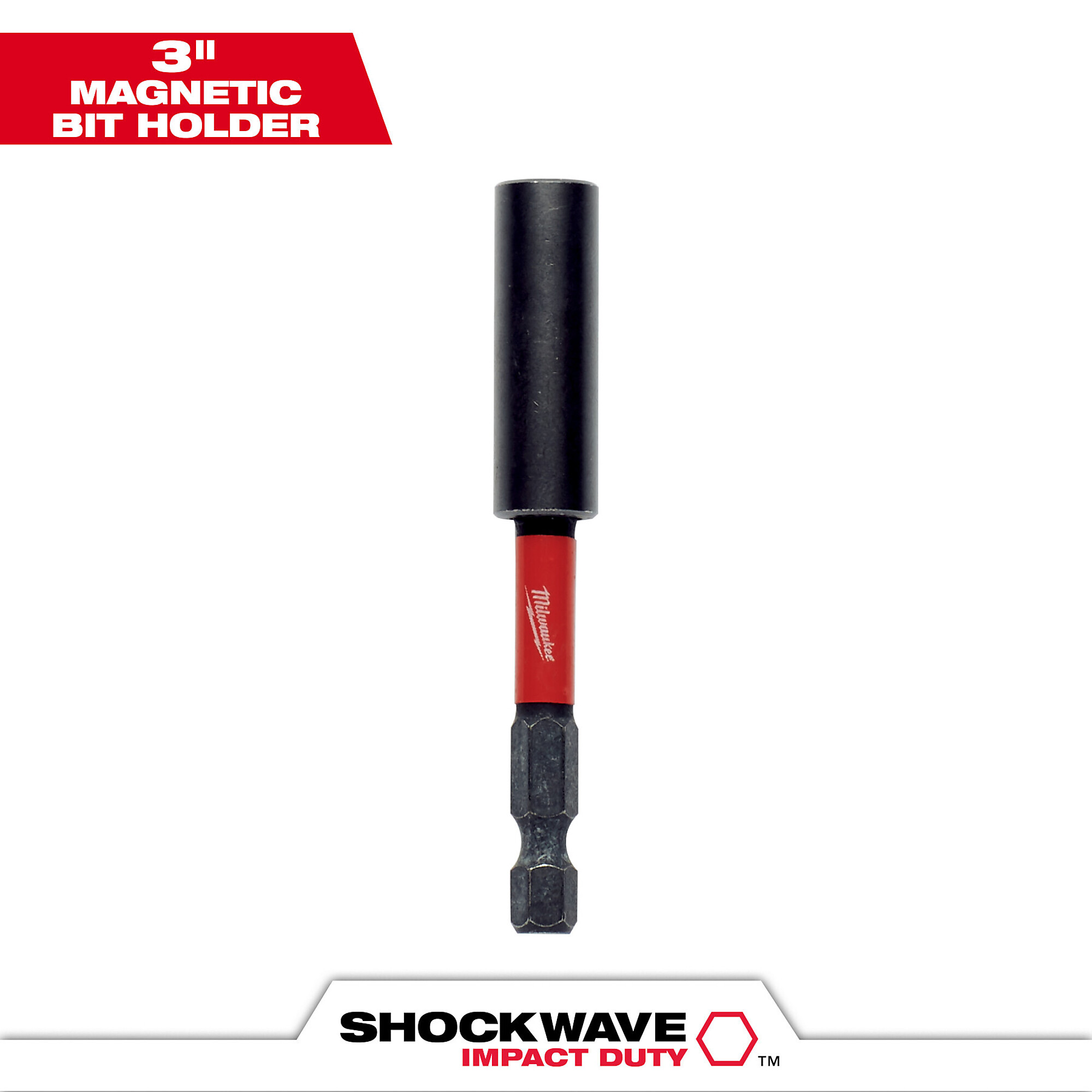Milwaukee Shockwave Impact Duty Compact Magnetic Bit Tip Holder, 3in., Model# 48-32-4503